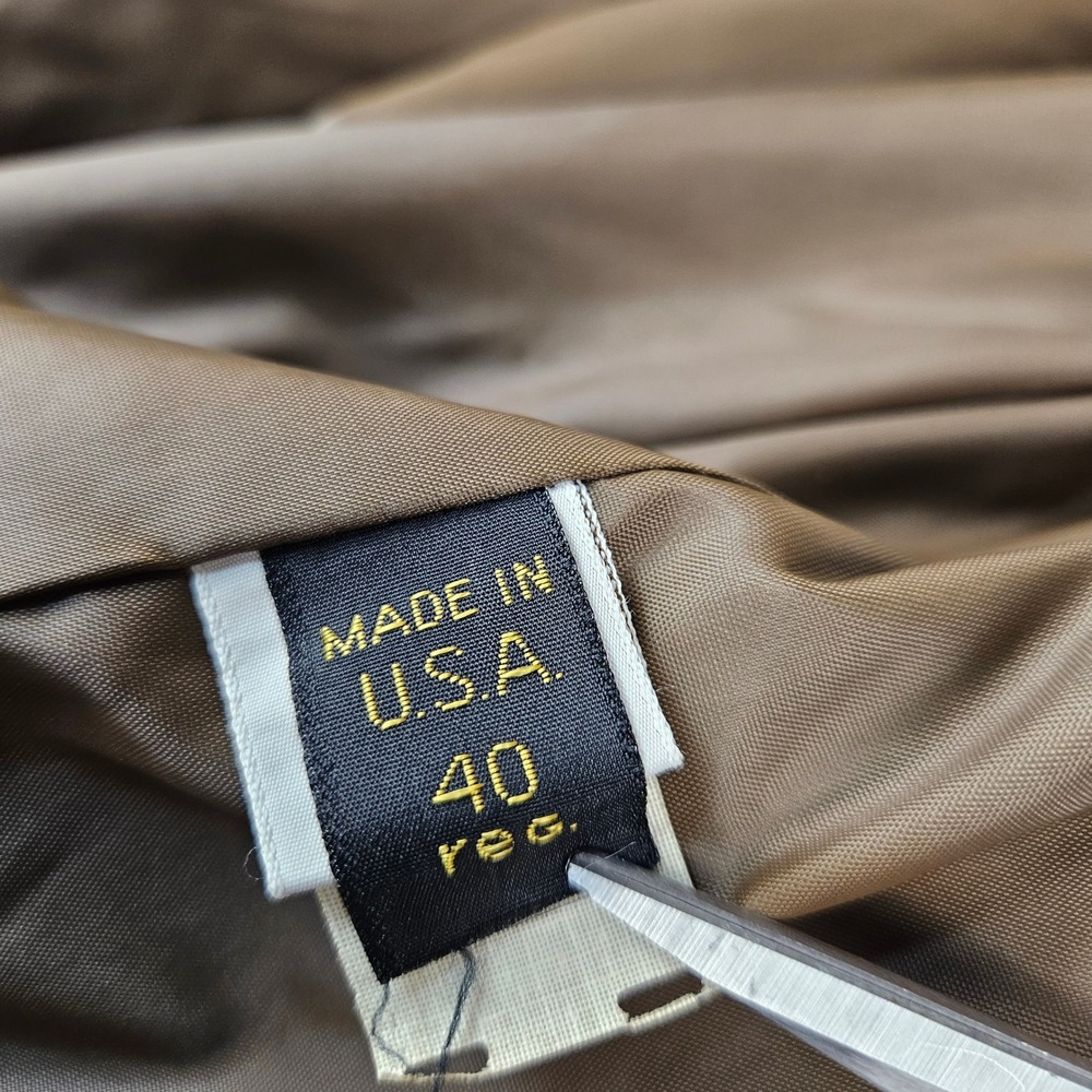 Startown Londontown Vintage Suede Bomber Jacket Men 40 Reg Tan Brown Made in USA - Picture 9 of 11